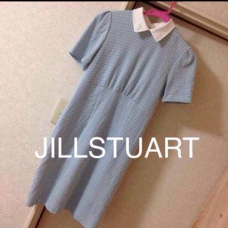 ジルスチュアート(JILLSTUART)のジルスチュアート ブルーチェックワンピ(ひざ丈ワンピース)