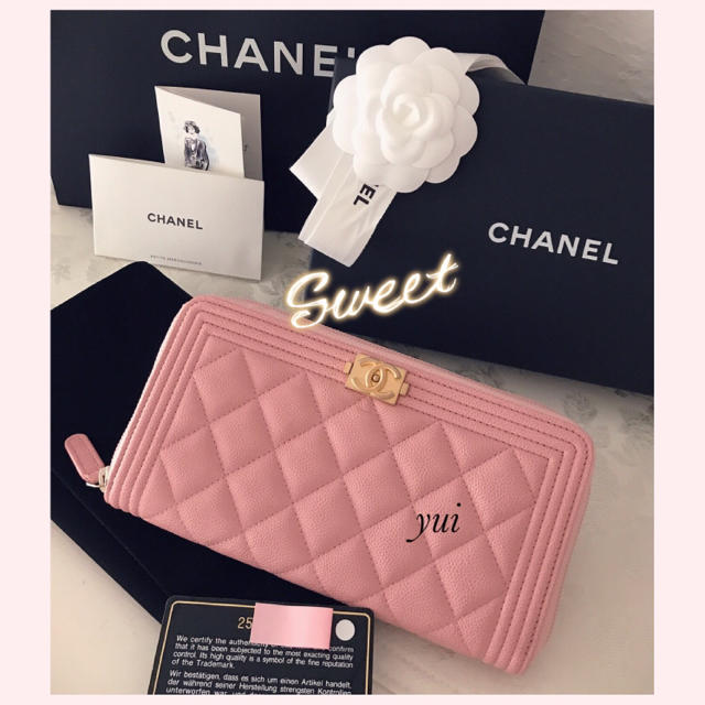 CHANEL(シャネル)の新品 完売品❤︎シャネル ボーイ キャビアスキン ラウンドファスナー長財布  レディースのファッション小物(財布)の商品写真