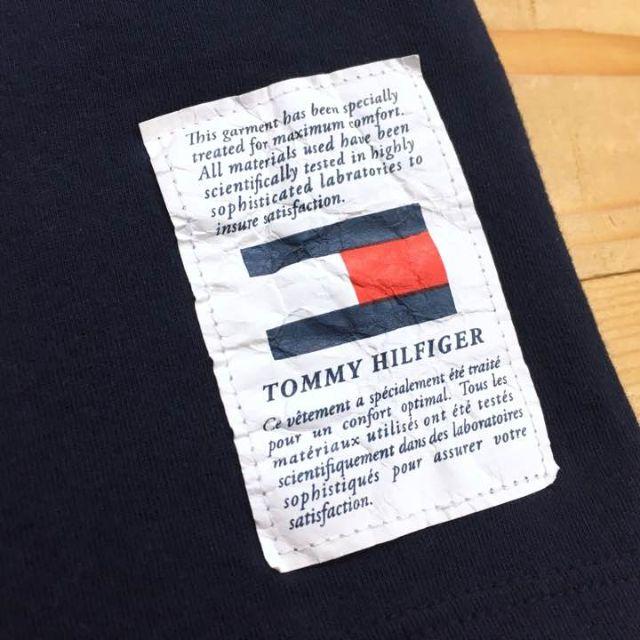 TOMMY HILFIGER(トミーヒルフィガー)の新品【メンズM】★トミー★トリコロールカラー！裾タグ付き半袖Ｔシャツ/紺 メンズのトップス(Tシャツ/カットソー(半袖/袖なし))の商品写真