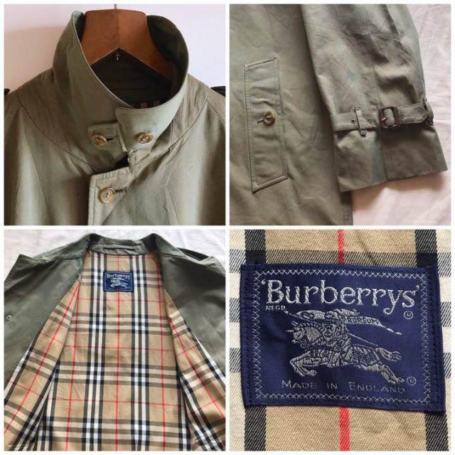 BURBERRY(バーバリー)の英国製 ロング丈 バーバリー ビンテージ シングルトレンチコート 玉虫色 カーキ レディースのジャケット/アウター(トレンチコート)の商品写真