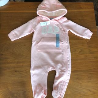 ベビーギャップ(babyGAP)の新品タグ付き♡ベビーギャップ 足つき クマ耳 カバーオール おくるみ 70センチ(カバーオール)