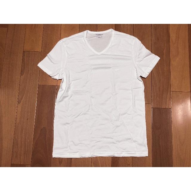 Emporio Armani(エンポリオアルマーニ)のEA エンポリオ アルマーニ Vネック Tシャツ S メンズ 白 メンズのトップス(Tシャツ/カットソー(半袖/袖なし))の商品写真