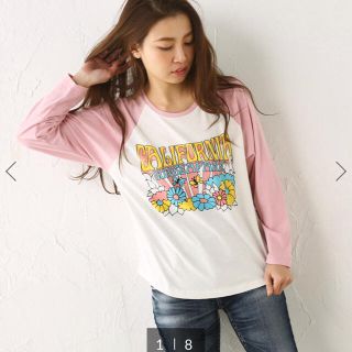 ロデオクラウンズ(RODEO CROWNS)のロデオクラウンズ CALIフラワーラグランロングTシャツ(Tシャツ(長袖/七分))