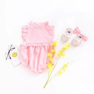 ベビーギャップ(babyGAP)のSALE♡ノースリーブ フリル ロンパース(ロンパース)