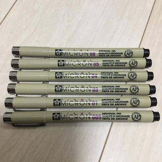 サクラクレパス(サクラクレパス)のunicorn様専用出品 PIGMAマイクロン耐水性ペン6種類 新品未使用(ペン/マーカー)