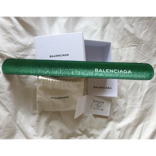 バレンシアガ(Balenciaga)のBALENCIAGA バレンシアガ レザーサイクルロゴブレスレット バングル (ブレスレット)