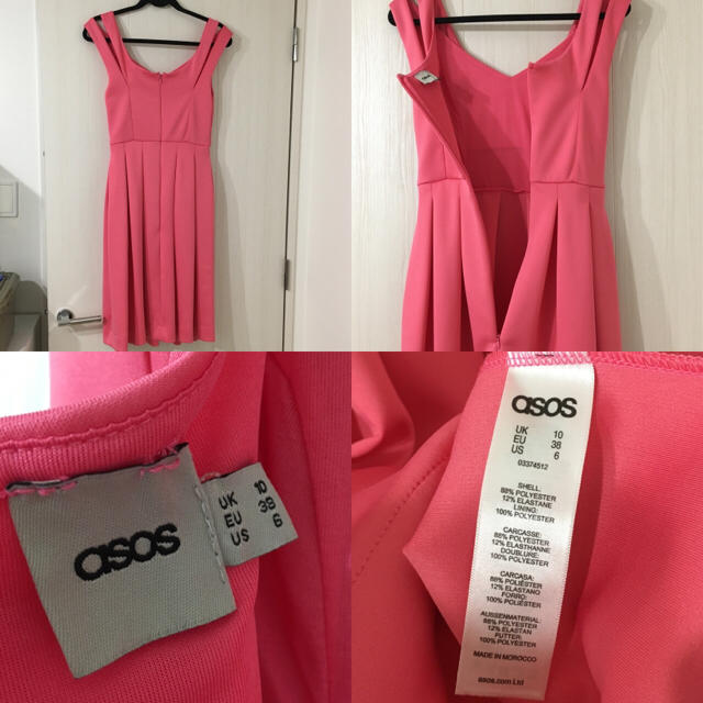 asos(エイソス)のasos オフショルダー ワンピース ピンク レディースのワンピース(ひざ丈ワンピース)の商品写真