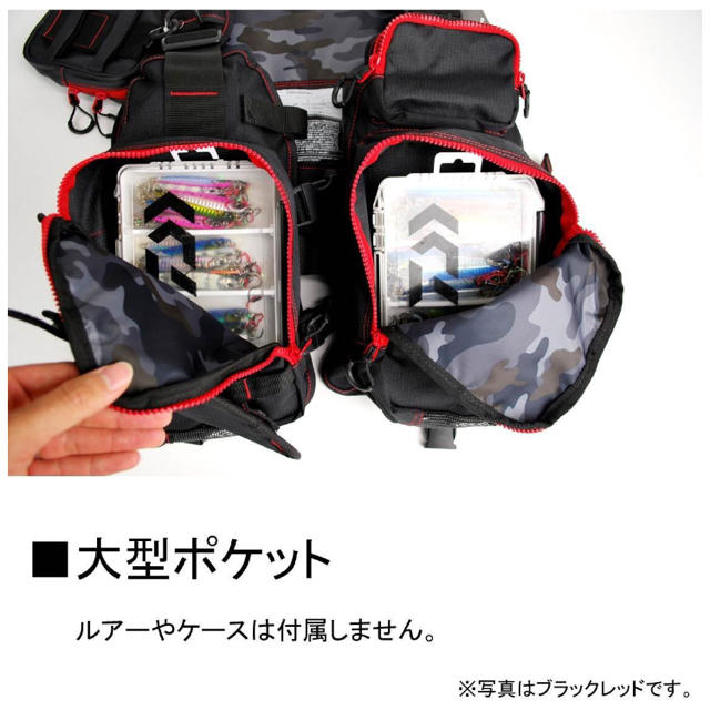 DAIWA(ダイワ)のダイワ(Daiwa) ブラックレッド ベスト スポーツ/アウトドアのフィッシング(ウエア)の商品写真