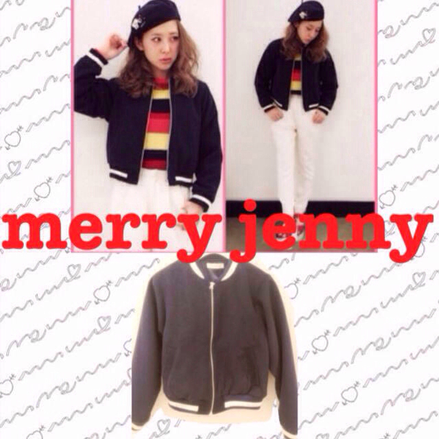 merry jenny(メリージェニー)のウールリブラインブルゾン レディースのジャケット/アウター(ブルゾン)の商品写真