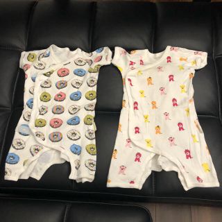 ファーストドレス２枚セット★ロンパース、カバーオール★美品★新生児(ロンパース)