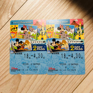 ディズニー(Disney)のディズニーリゾートラインフリーきっぷ2DAY 2枚(鉄道乗車券)