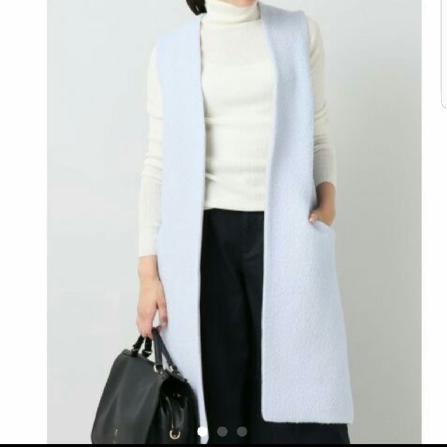 Spick & Span(スピックアンドスパン)のスピックスパン　ロングジレ　春色　ロングベスト　ZARA ウール　ジレ レディースのトップス(ベスト/ジレ)の商品写真