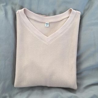 ユニクロ(UNIQLO)のユニクロ ワッフルVネックT  サイズM(Tシャツ(長袖/七分))