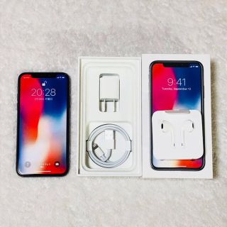 アップル(Apple)の【美品】SIMフリー iPhoneX 64GB Space Gray 本体(スマートフォン本体)