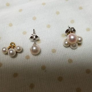 ミキモト ベビーパール ピアス 現行モデル PE-1775PU型 アコヤパール3.2mm K18WG MIKIMOTO【13971】