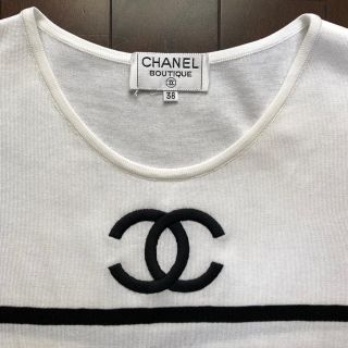 シャネル(CHANEL)のレア商品  CHANEL シャネル ヴィンテージ デカココ コットン カットソー(カットソー(半袖/袖なし))