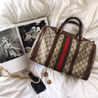 グッチ(Gucci)のGUCCI オールドグッチ ボストンバッグ ハンドバック シェリーライン(ボストンバッグ)