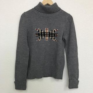 バーバリー(BURBERRY)のバーバリー タートルネック ニット 1サイズ S グレー ワンポイント (ニット/セーター)