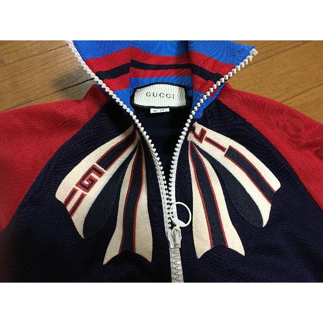 Gucci(グッチ)の●Gucci18SS赤青白配色ロゴリボン背面スネークジャージジャケット●Sサイズ レディースのジャケット/アウター(その他)の商品写真