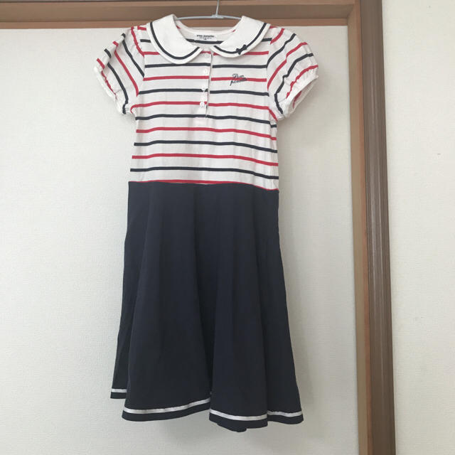 pom ponette(ポンポネット)のpom ponette ボーダーワンピース 140cm キッズ/ベビー/マタニティのキッズ服女の子用(90cm~)(ワンピース)の商品写真