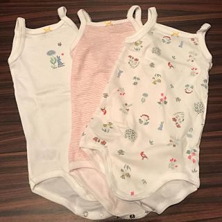 プチバトー(PETIT BATEAU)のプチバトー 18SS ボーダー&プリントキャミソールボディ 3枚組 24m 新品(肌着/下着)