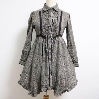 アクシーズファム(axes femme)の【axes femme】チェックシャツチュニック(ベージュ)(チュニック)