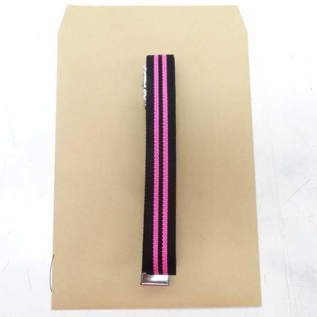 日本製　ガチャベルト　GIベルト　黒×ピンク　ストライプ　ライン メンズのファッション小物(ベルト)の商品写真