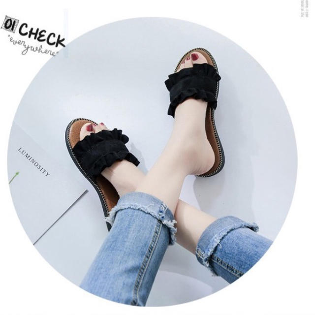 【新品】人気 フリル サンダル レディースの靴/シューズ(サンダル)の商品写真