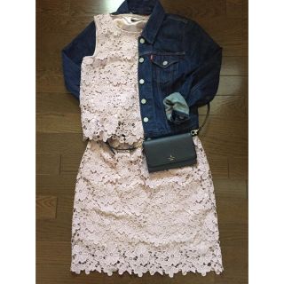 ローズバッド(ROSE BUD)の♡ 美品 ♡ ローズバッド レース セットアップ(ひざ丈ワンピース)