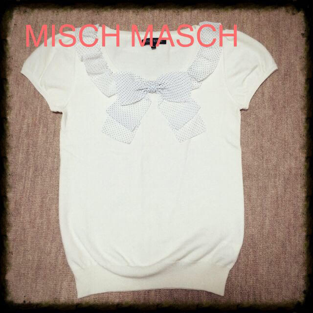 MISCH MASCH(ミッシュマッシュ)のMISCH MASCH 半袖 リボン レディースのトップス(ニット/セーター)の商品写真