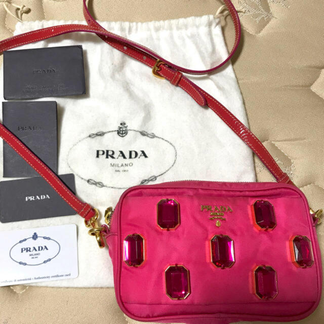 PRADA(プラダ)のPRADA ビジューポーチショルダー 再値下げ レディースのバッグ(ショルダーバッグ)の商品写真