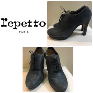 repetto♡ネイビーレザー レースアップ パンプス♡