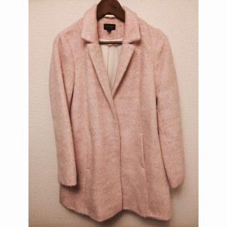 トップショップ(TOPSHOP)のTOPSHOP ピンクフラッフィーコート(ロングコート)