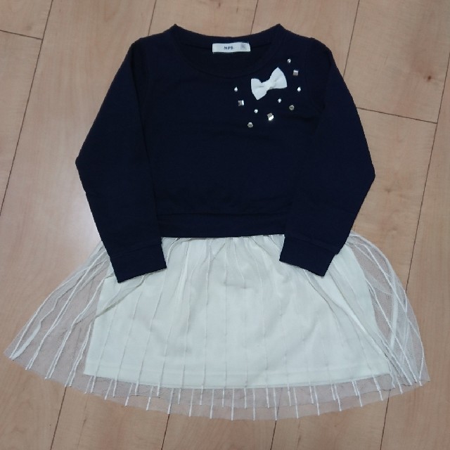 Right-on(ライトオン)のカットソー ワンピース 110 キッズ/ベビー/マタニティのキッズ服女の子用(90cm~)(ワンピース)の商品写真