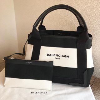 バレンシアガ(Balenciaga)の新品!!  バレンシアガ キャンバス トート S 新色 希少 白×黒  カバス(トートバッグ)