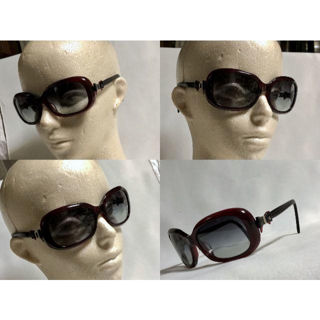 正規美 シャネル CHANEL リボン×ココマーク装飾サングラス 赤系×黒 眼鏡