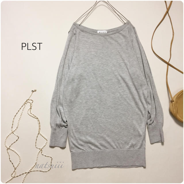 PLST(プラステ)のPLST プラステ . スリット袖 プルオーバー 綿レーヨン ニット レディースのトップス(ニット/セーター)の商品写真