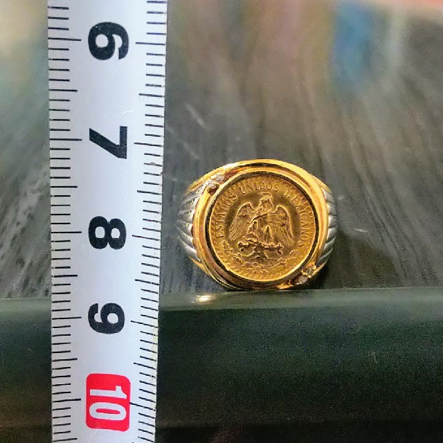 専用!!コインリング ダイヤモンド プラチナ 金 レディースのアクセサリー(リング(指輪))の商品写真