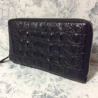 クロコダイル(Crocodile)の本革/新品/展示品/極上クロコダイル長財布/ラウンドファスナー/12万(長財布)