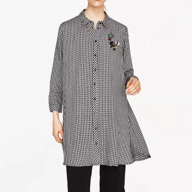 ZARA - 新品 ZARA ザラ ギンガムチェック ロングシャツ ワンピース チュニックの通販 by mashu's shop｜ザラならラクマ