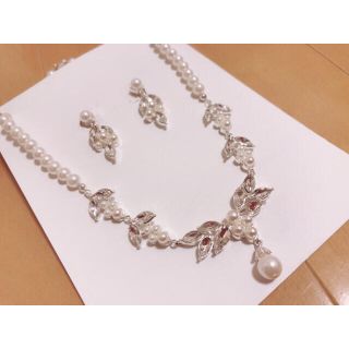 【お値下げしました】with white ネックレス イヤリング セット(その他)