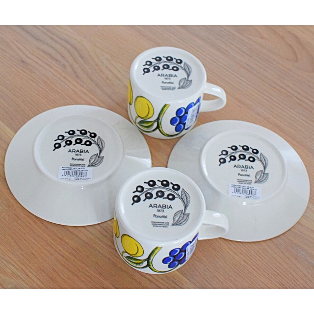 新品4客】アラビア パラティッシ イエロー カップ&ソーサー セット 新品4客】アラビア パラティッシ イエロー カップ&ソーサー セット