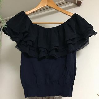 ダブルスタンダードクロージング(DOUBLE STANDARD CLOTHING)のmina♡様専用☆オフショルフリルトップス(カットソー(半袖/袖なし))