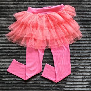 110 フリル付きレギンス ピンク 女の子 USED 子供服 まとめ売り パンツ(パンツ/スパッツ)