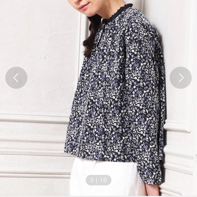 pual ce cin - 新品*ピュアルセシン 小花刺繍前開きブラウスの通販 by