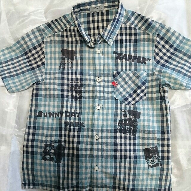 papp(パプ)のpapp チェックシャツ130 キッズ/ベビー/マタニティのキッズ服男の子用(90cm~)(Tシャツ/カットソー)の商品写真