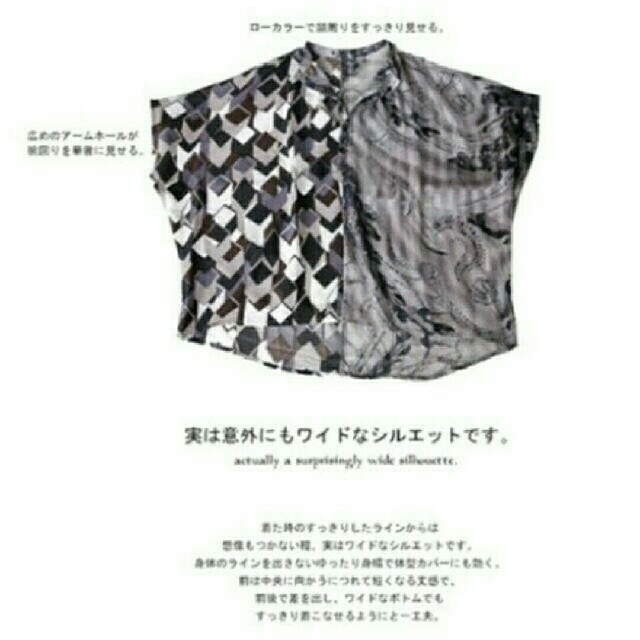 antiqua(アンティカ)のアンティカ幾何学柄トップス レディースのトップス(Tシャツ(半袖/袖なし))の商品写真