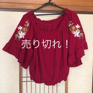 送料込み‼️ユリの花刺繍トップス‼️大きいサイズ‼️(カットソー(半袖/袖なし))