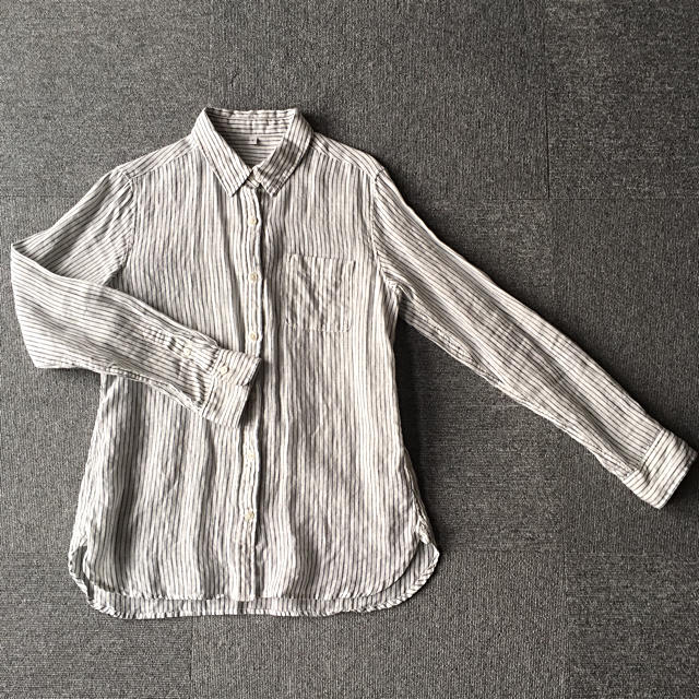 MUJI (無印良品)(ムジルシリョウヒン)の無印良品 リネンシャツ L レディースのトップス(シャツ/ブラウス(長袖/七分))の商品写真