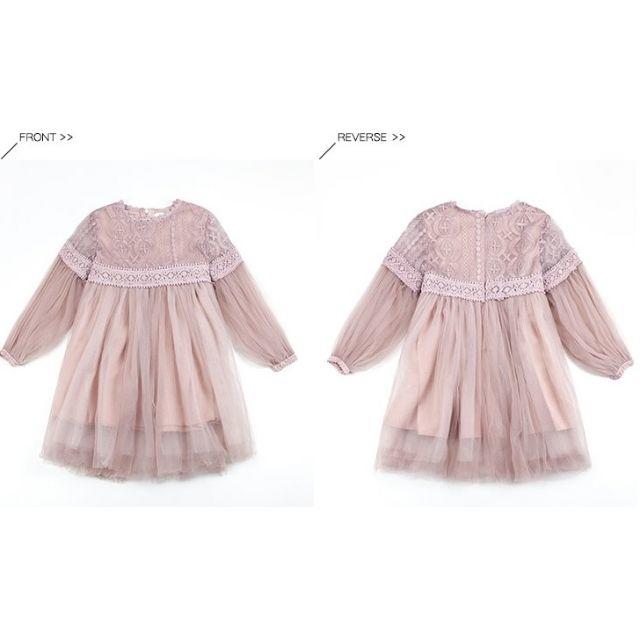 ワンピース　レース　カワイイ　結婚式二次会　ドレス　夏　キッズ キッズ/ベビー/マタニティのキッズ服女の子用(90cm~)(ワンピース)の商品写真